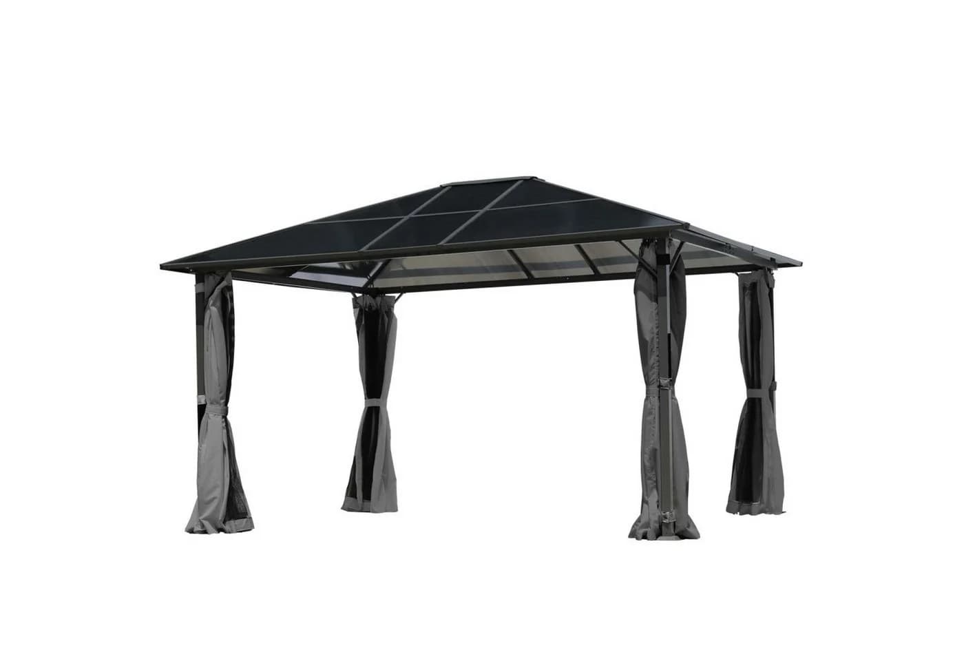BRAST Pavillon Premium Aluminium Grau Anthrazit mit Moskitonetz - Bild 2