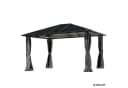 BRAST Premium Aluminium Gartenpavillon Grau mit Moskitonetz und LED Bild 2