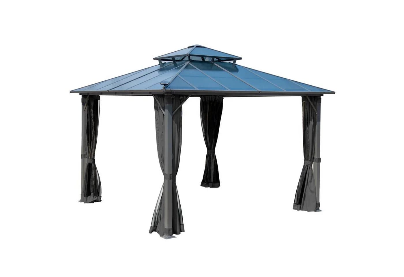 BRAST Aluminium Pavillon Pagode mit festem Dach und LED-Option - Bild 2