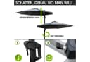 BRAST Alu Ampelschirm 300cm Grau mit LED & Schutzhülle Bild 5