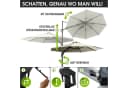 BRAST Ampelschirm 360cm Beige mit LED & Solar Bild 5