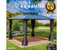 BRAST Pavillon Pagode 4x4m Aluminium mit LED & Moskitonetz Bild 1