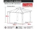 BRAST Pavillon Pagode 4x4m Aluminium mit LED & Moskitonetz Bild 3