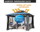 BRAST Pavillon Pagode 4x4m Aluminium mit LED & Moskitonetz Bild 4
