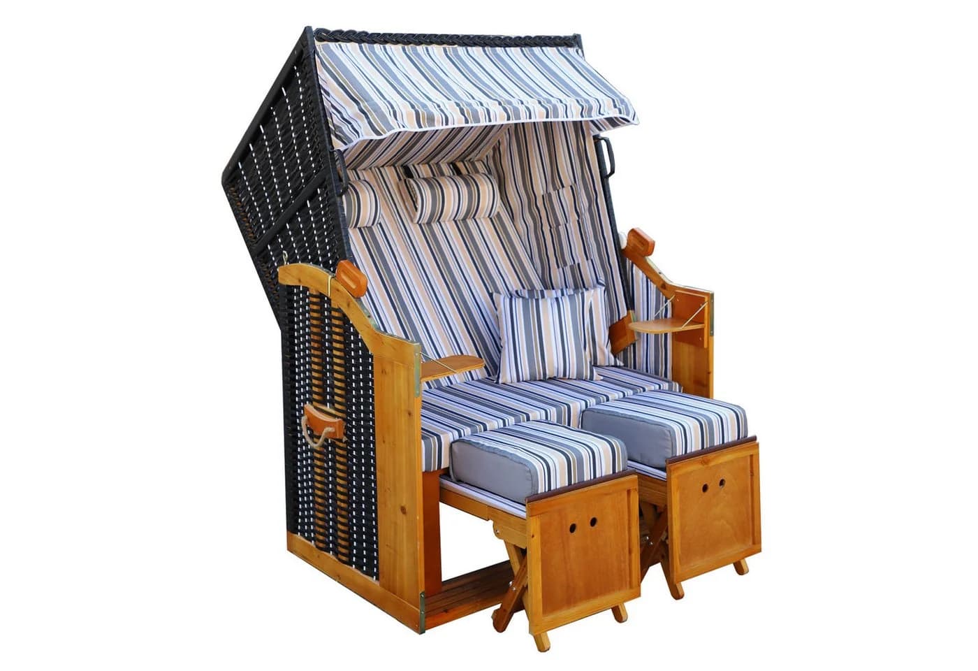 BRAST Strandkorb Rügen Deluxe 2-Sitzer mit verstellbarer Lehne - Bild 2