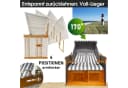 BRAST Strandkorb Norderney Deluxe Grau/Weiß mit verstellbarer Lehne Bild 4