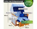 BRAST Strandkorb Norderney Deluxe 2-Sitzer Blau/Weiß Polyrattan Bild 1