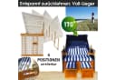 BRAST Strandkorb Norderney Deluxe 2-Sitzer Blau/Weiß Polyrattan Bild 4