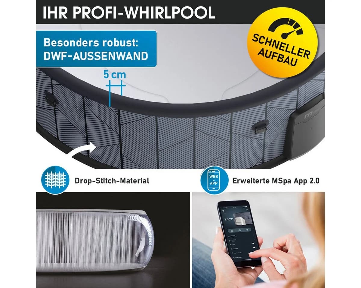 BRAST MSpa Tidal aufblasbarer Whirlpool 6 Personen SyncJet - Bild 3