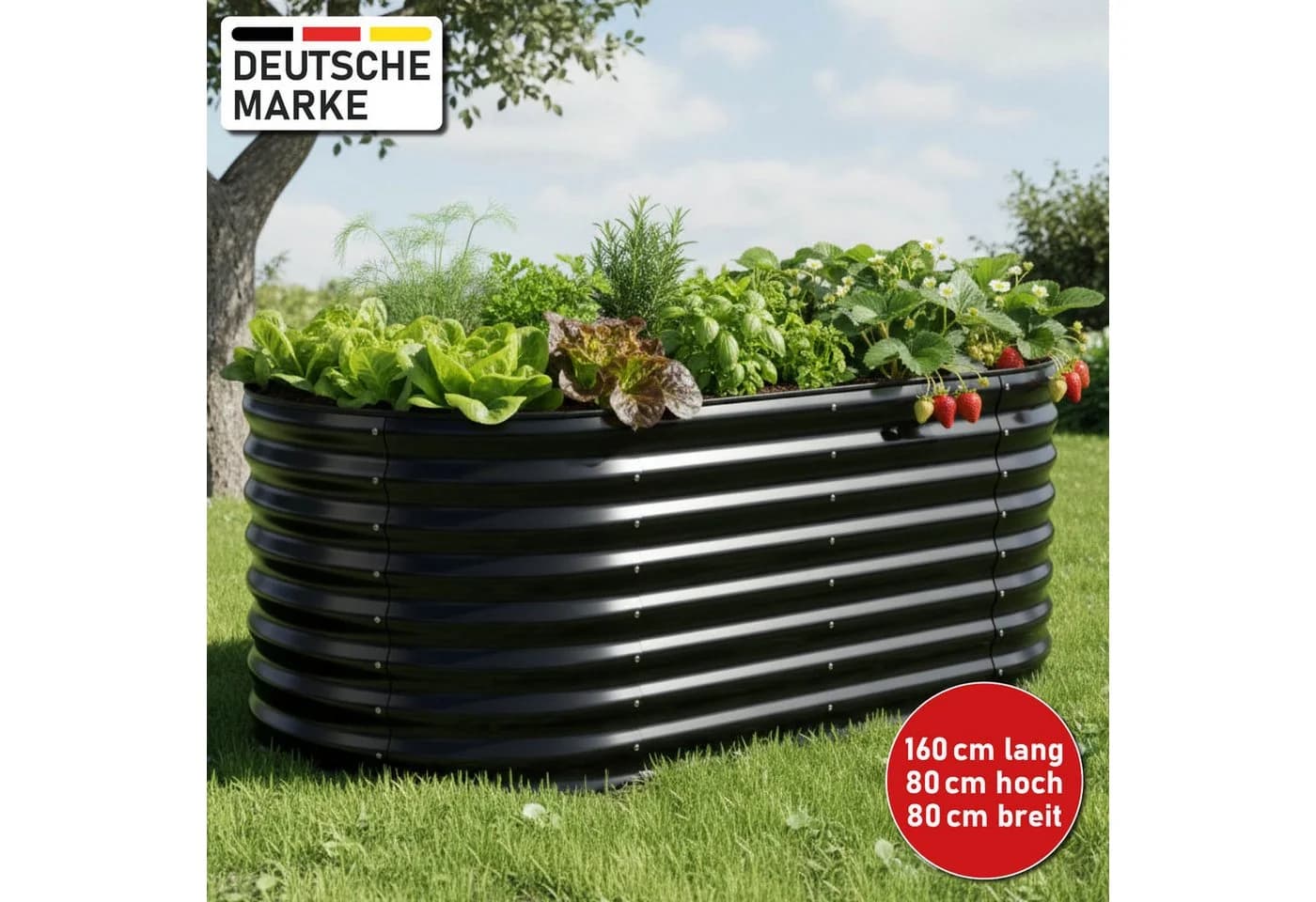 BRAST Hochbeet Metall Julia 160x80x80cm