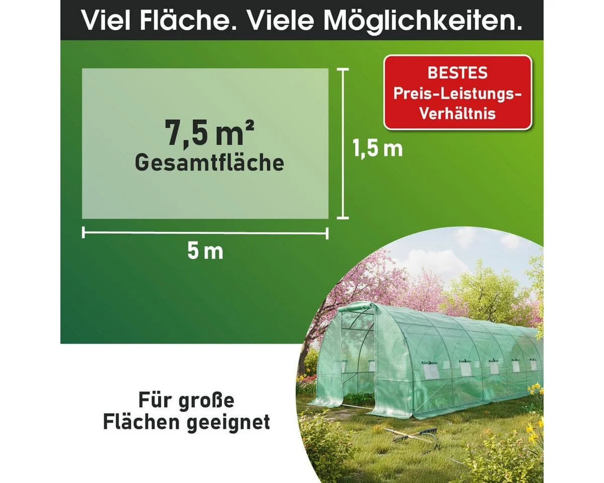 BRAST Gitterfolie Gewächshausfolie Grün 250 g/m² witterungsbeständig - Bild 3