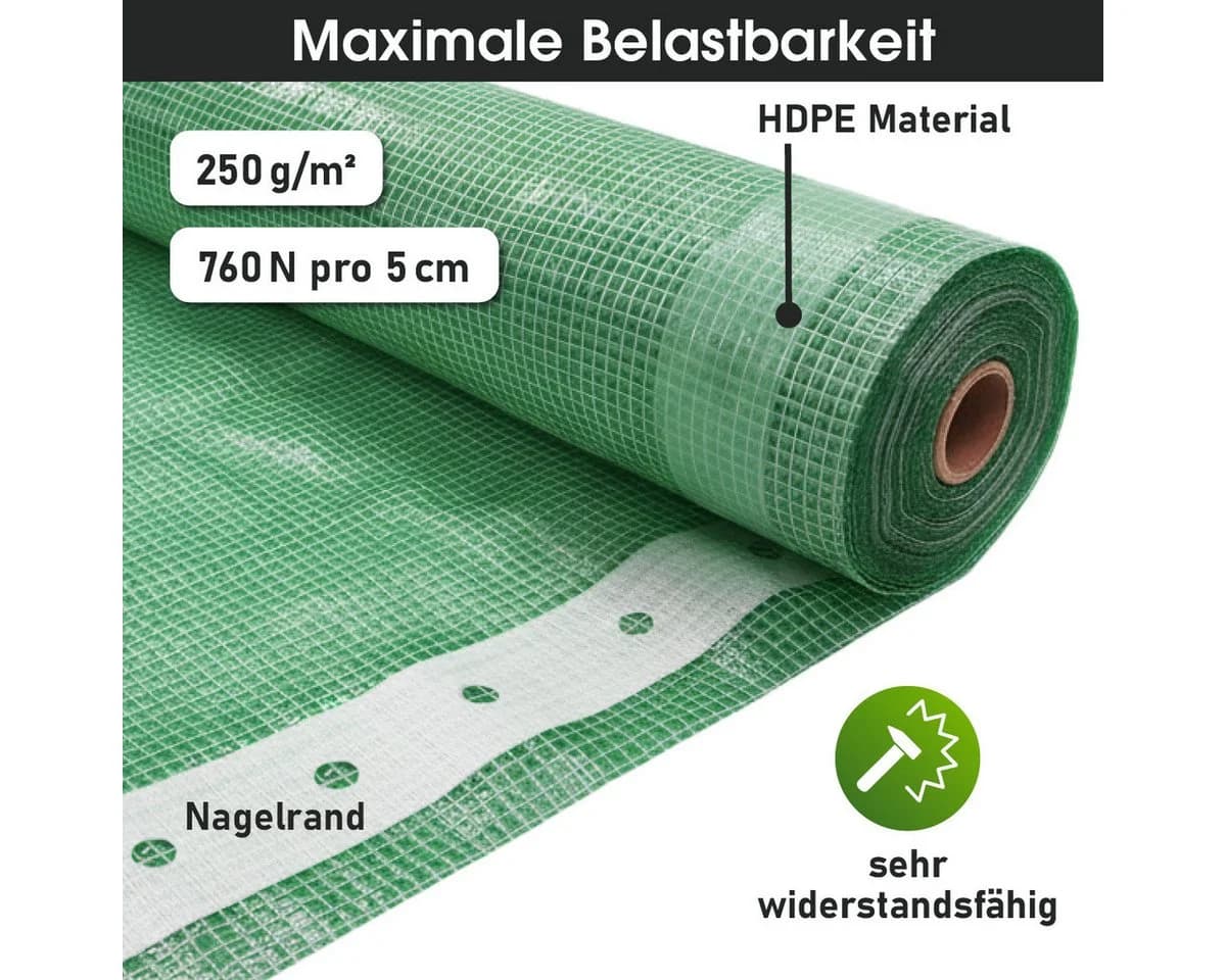BRAST Gitterfolie Gewächshausfolie Grün 250 g/m² witterungsbeständig - Bild 4