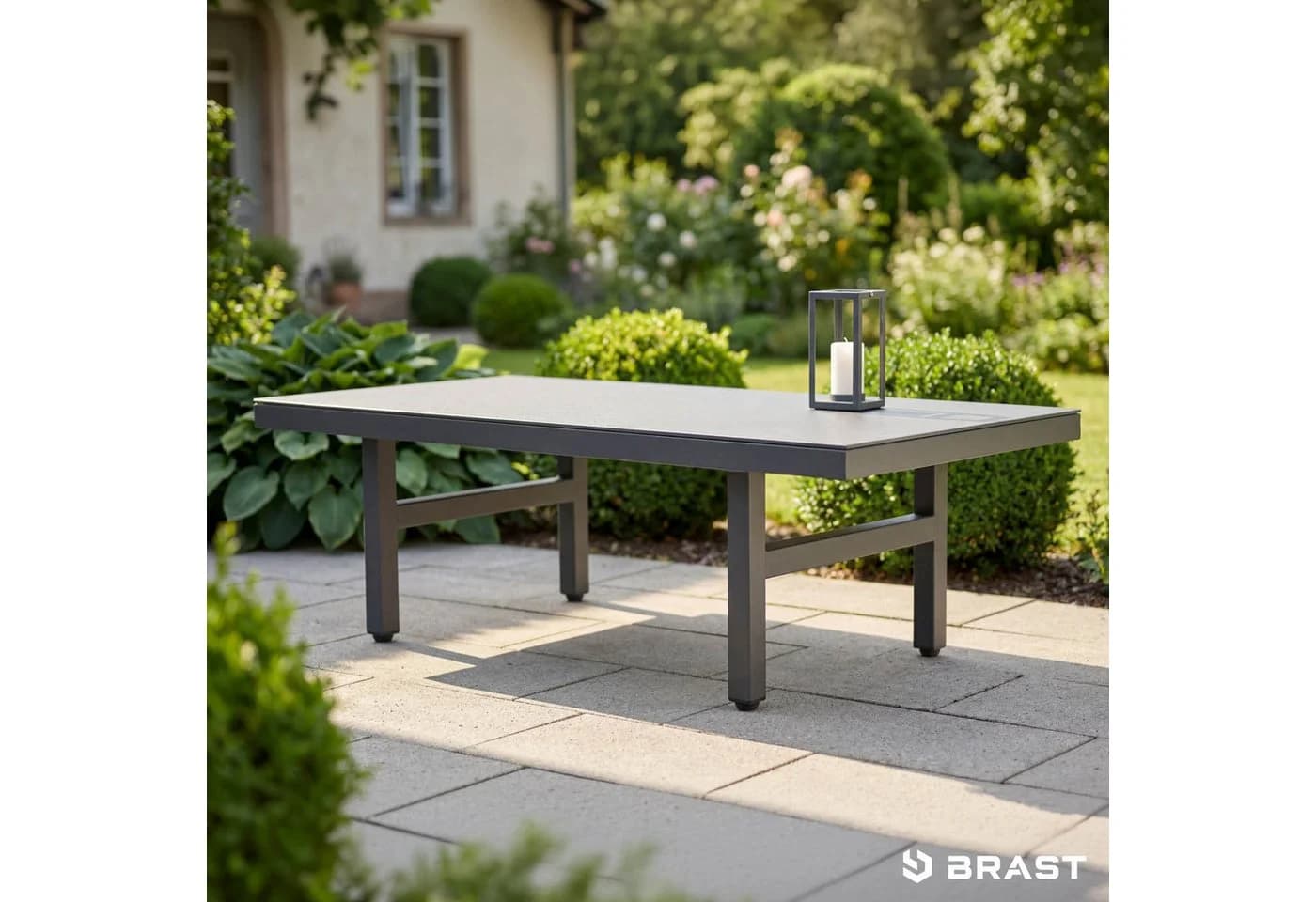 BRAST Loungetisch Adria Aluminium Grau ESG-Glas - Bild 2