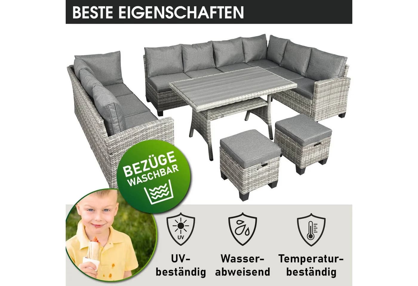 BRAST Gartenlounge-Set Family bis zu 11 Personen TÜV-geprüft Outdoor Loungemöbel - Bild 5