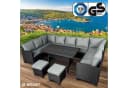 BRAST Gartenlounge-Set Family 11-tlg. Grau/Schwarz Polyrattan Bild 1