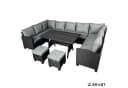 BRAST Gartenlounge-Set Family 11-tlg. Grau/Schwarz Polyrattan Bild 2