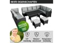 BRAST Gartenlounge-Set Family 11-tlg. Grau/Schwarz Polyrattan Bild 5