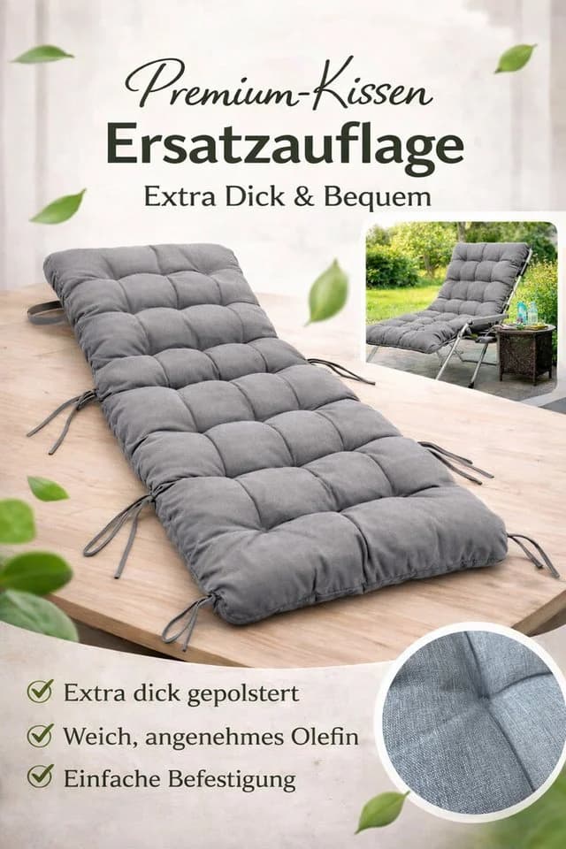 Quick Star Auflagekissen Liegestuhl Anthrazit Hellgrau - Bild 3