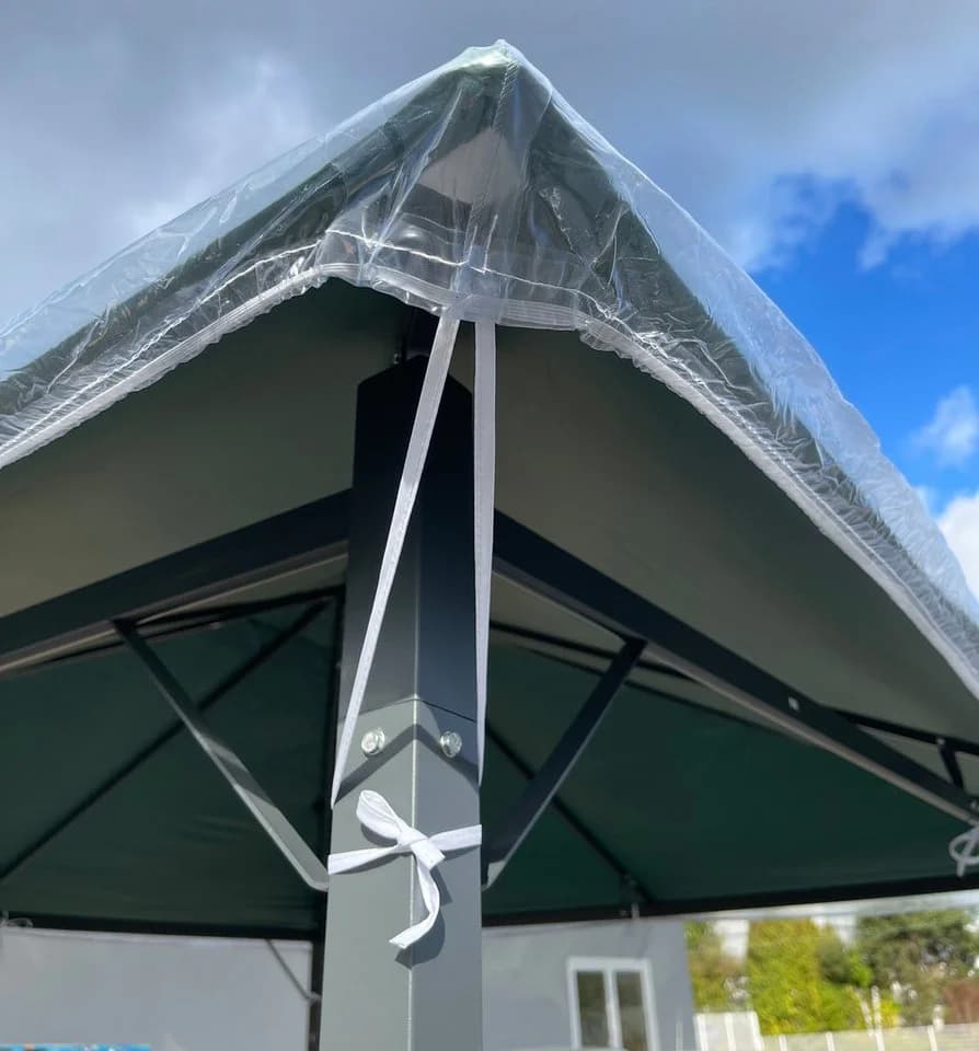 Quick Star Pavillon-Schutzhülle 3x3m Transparent PVC - Bild 4