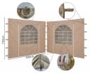 Quick Star Pavillonseitenteil 2x 300x193cm mit PVC Fenster Beige Bild 1