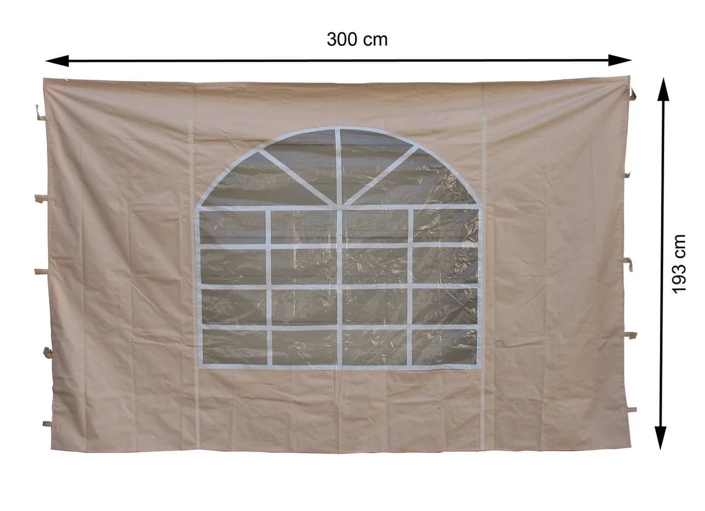 Quick Star Pavillonseitenteil 2x 300x193cm mit PVC Fenster Beige - Bild 3