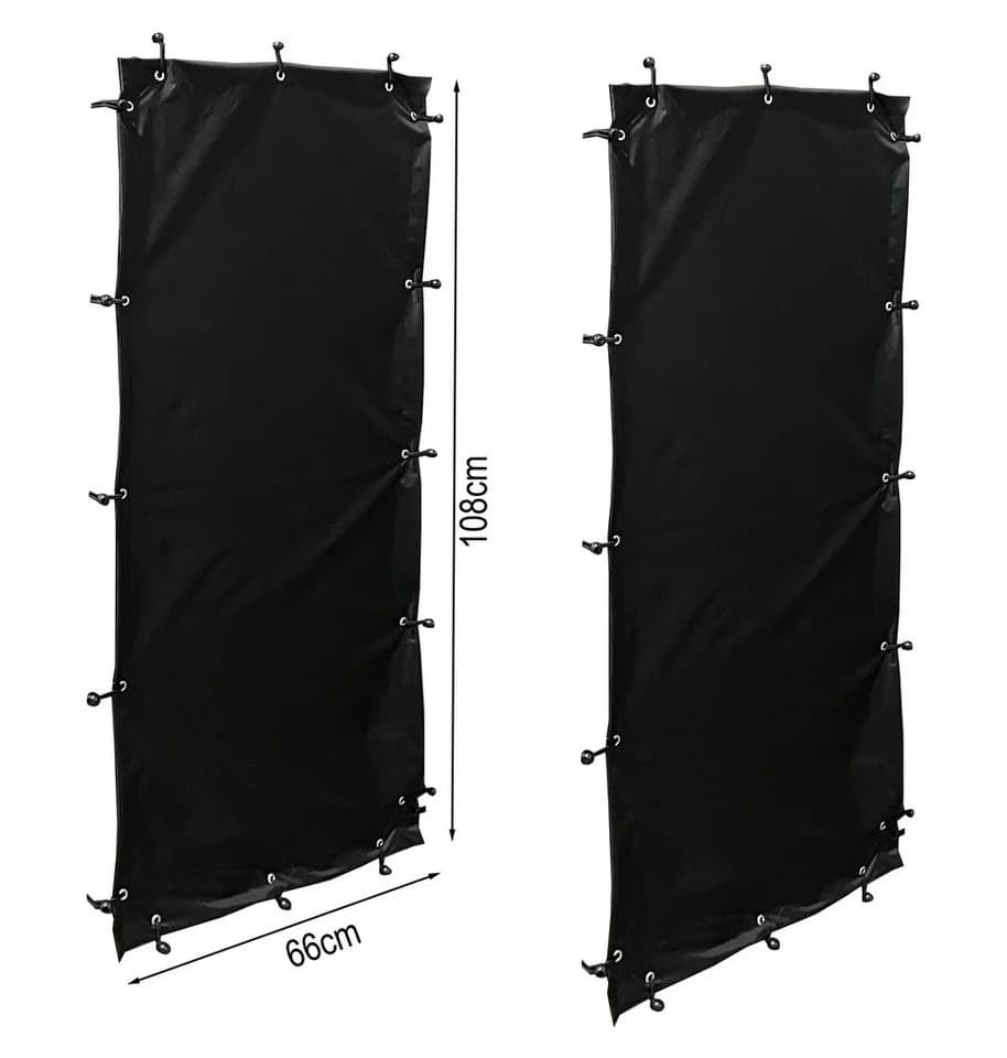 Quick Star Wetterschutz Seitlich für Kaminholzregal Schwarz Transparent