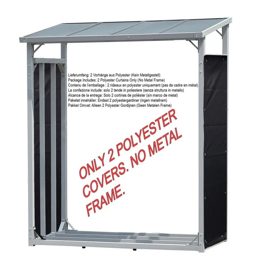 Quick Star Wetterschutz Seitlich für Kaminholzregal Schwarz Transparent - Bild 4