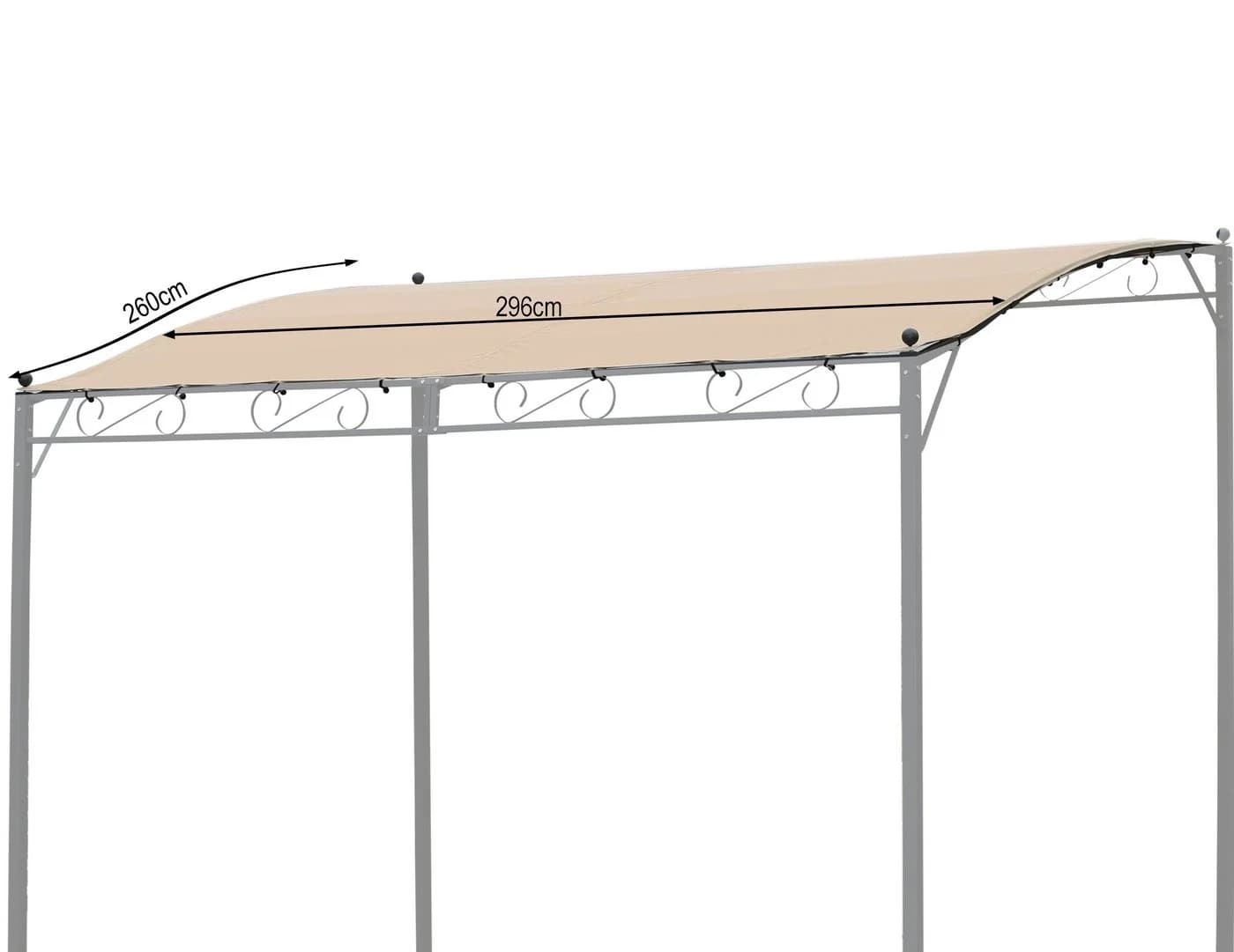 Quick Star Anbaupavillon Ersatzdach 250x300cm Sand