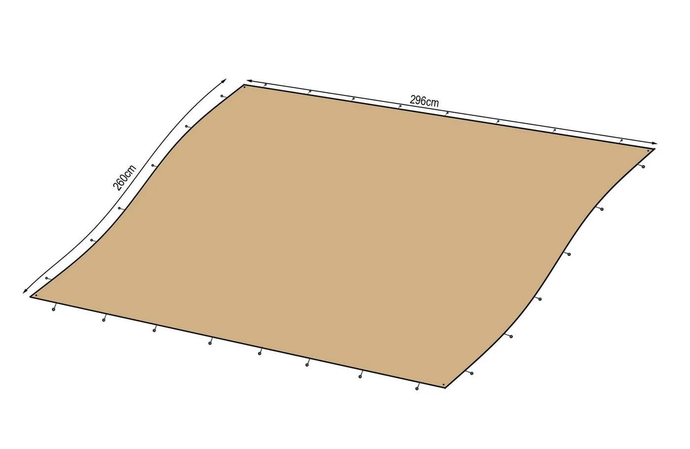 Quick Star Anbaupavillon Ersatzdach 250x300cm Sand - Bild 4