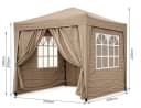 Quick Star Faltpavillon Pop-Up Beige mit 4 Seitenteilen Bild 3
