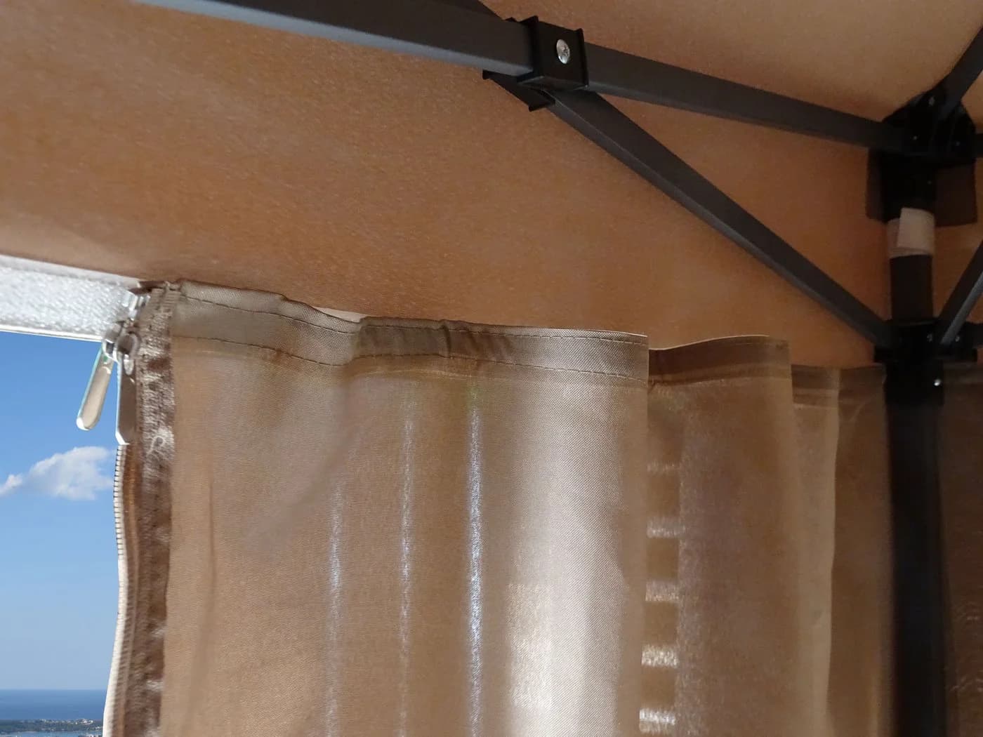 Quick Star Faltpavillon Pop-Up Beige mit 4 Seitenteilen - Bild 5
