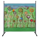 Quick Star Paravent Stellwand Outdoor Wetterfest Schwarz Bunt Bild 2
