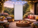 Quick Star Paravent Stellwand Outdoor Wetterfest Weiß/Grau Bild 1