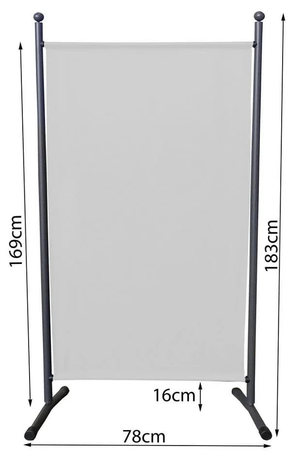 Quick Star Paravent Stellwand Outdoor Wetterfest Weiß/Grau - Bild 3