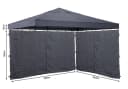 Quick Star Pavillon-Ersatzdach 3x3m Grau mit 2 Seitenteilen Bild 2