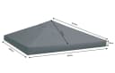 Quick Star Pavillon-Ersatzdach 3x3m Grau mit 2 Seitenteilen Bild 3