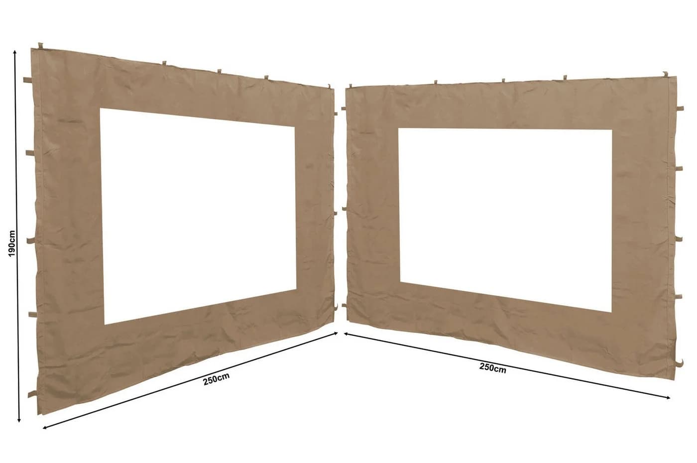 Quick Star Pavillon-Seitenteil 2-tlg. Beige mit PE-Fenster - Bild 2