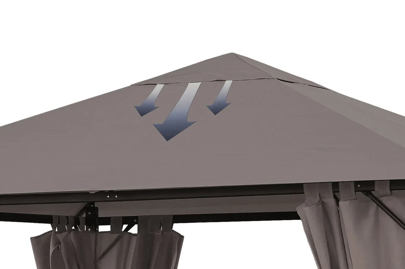 Quick Star Ersatzdach Nizza Beigegrau 3x3 m mit Lüftungsschlitzen - Bild 3