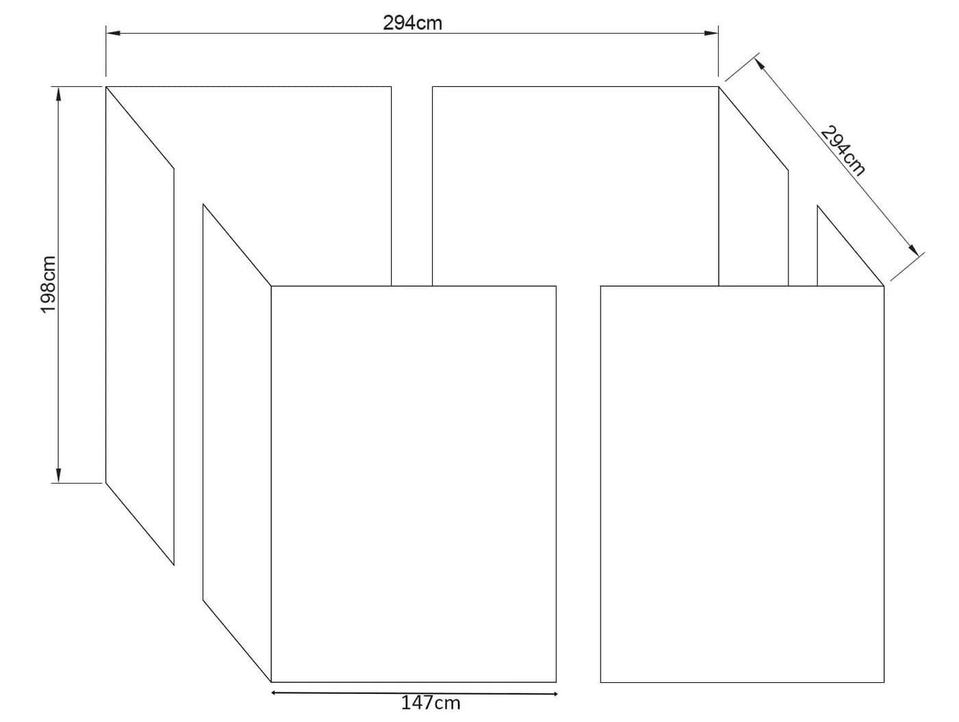 Quick Star Pavillonseitenteil 4-teilig Sand Polyester - Bild 4