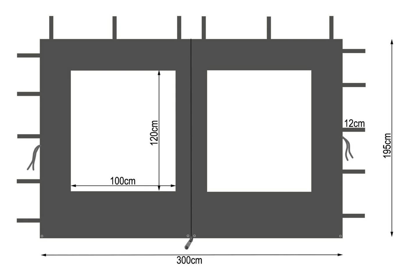 Quick Star Pavillonseitenteil 2-tlg. mit Fenster Anthrazit - Bild 4