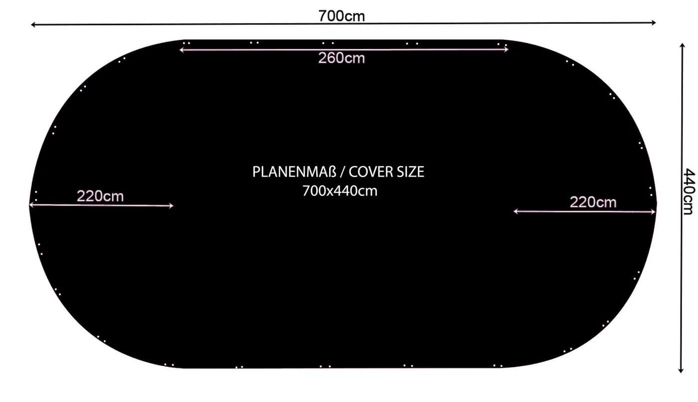 Quick Star Poolabdeckung Oval Schwarz 200g/m²