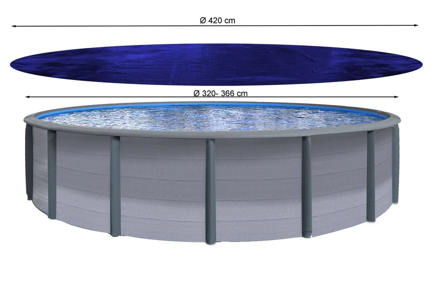 Quick Star Pool-Abdeckplane Rund UV-beständig Blau/Schwarz