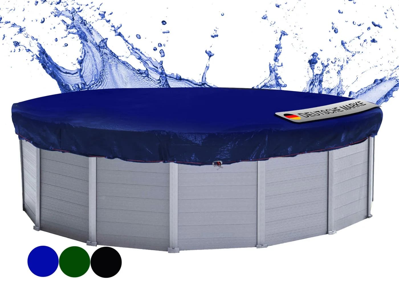 Quick Star Pool-Abdeckplane Rund UV-beständig Blau/Schwarz - Bild 2