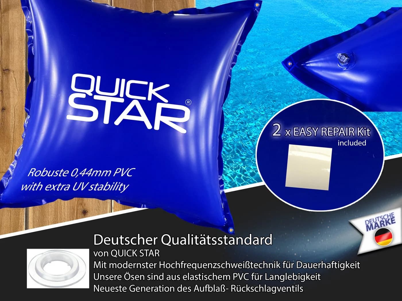 Quick Star Poolkissen PVC Blau Winter Schutz Luftkissen - Bild 3