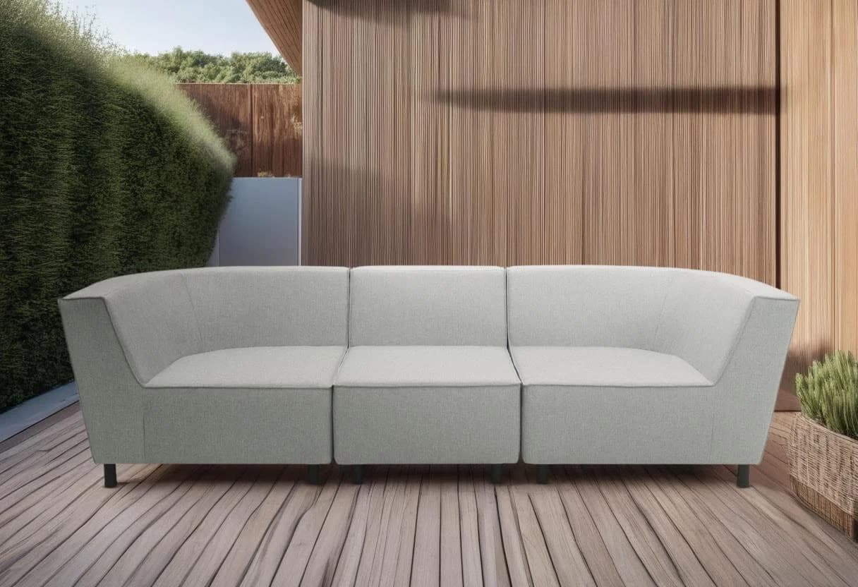 DOMO COLLECTION Sonna 3-Sitzer Gartenlounge Set Silber Outdoor
