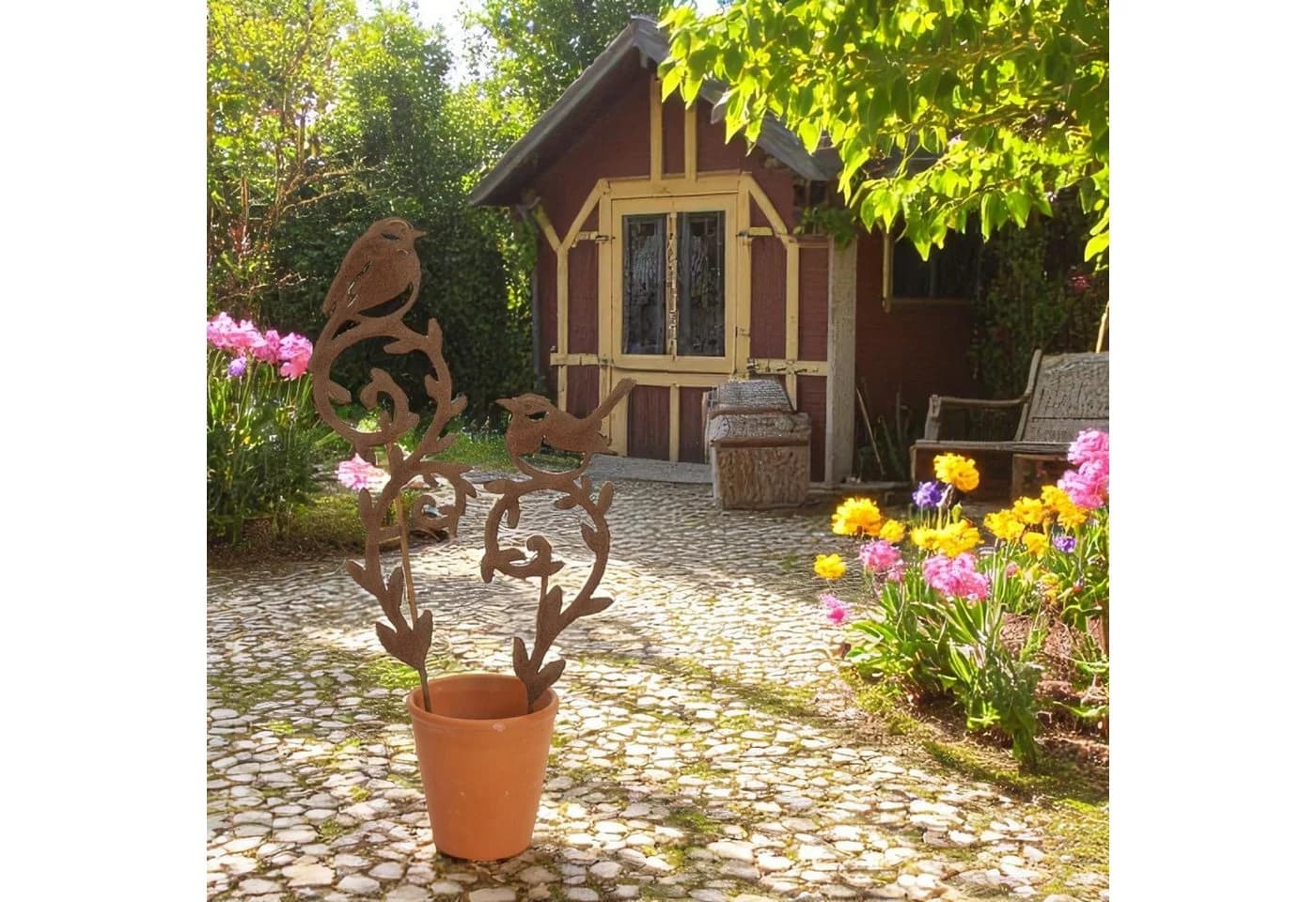 Macosa Home Gartenstecker Vogel 2er Set Rost 45 cm