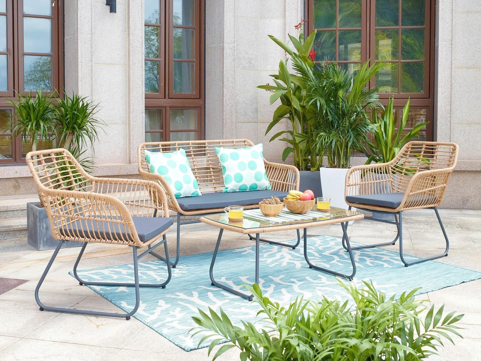 Sitzgruppe INOSIGN Yaro Beige/Grau Polyrattan
