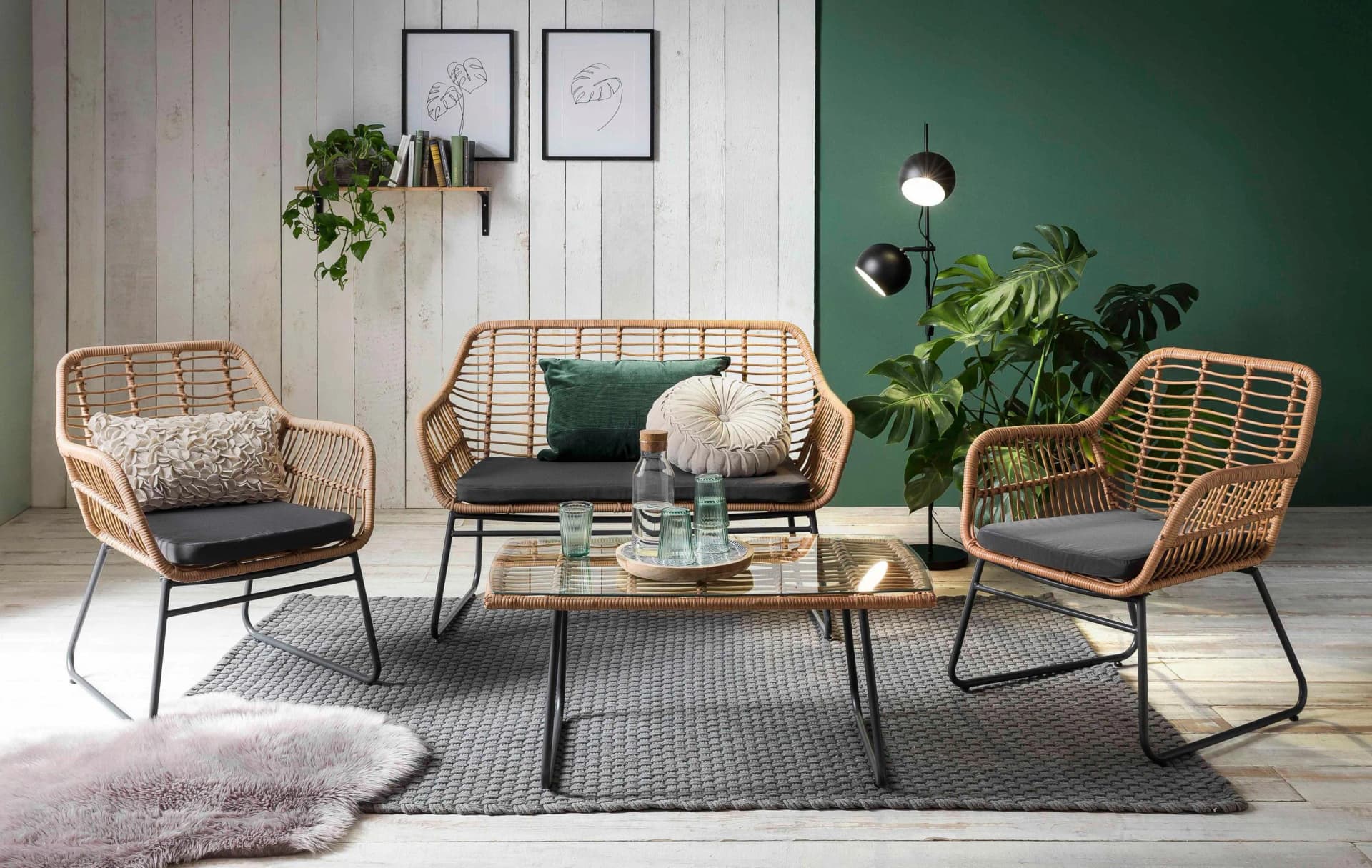 Sitzgruppe INOSIGN Yaro Beige/Grau Polyrattan - Bild 2