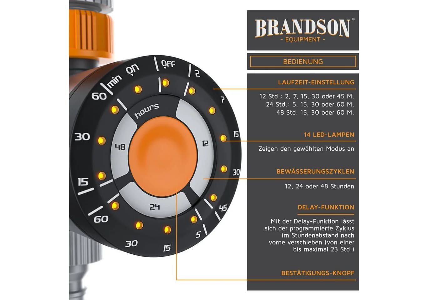 Brandson Bewässerungscomputer Elektrisch mit Timer & Delay-Funktion - Bild 3