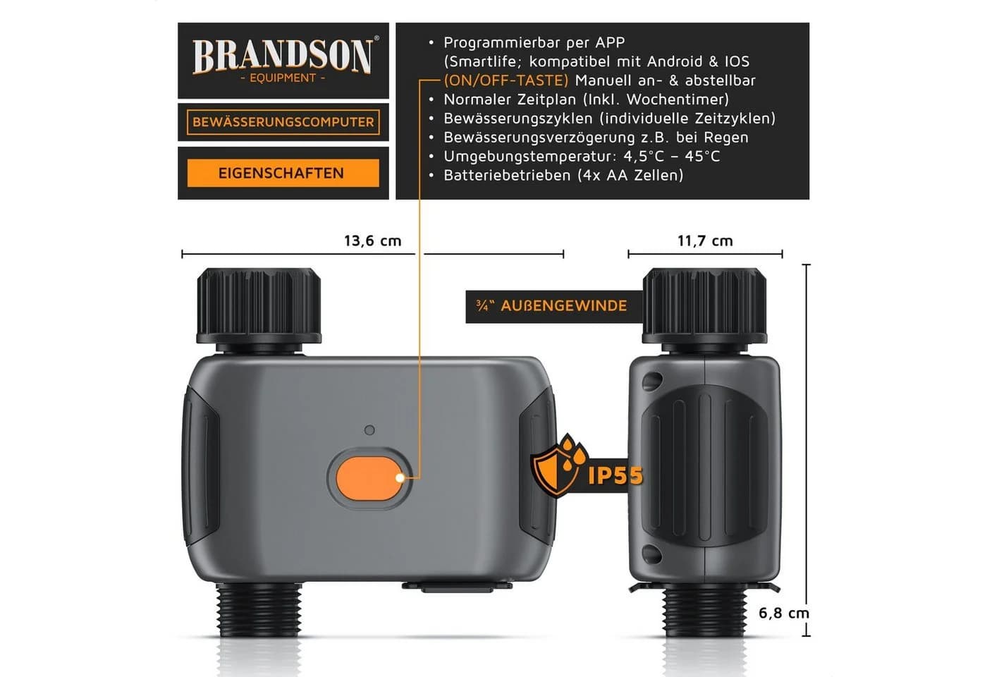 Brandson Bewässerungscomputer WLAN Smart Life App - Bild 2